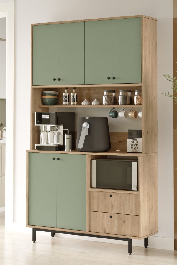 Royce Serisi Kahve Köşesi Çok Amaçlı Dolap Mutfak Dolabı Sepet-Ihlamur Yeşili RE7-SY