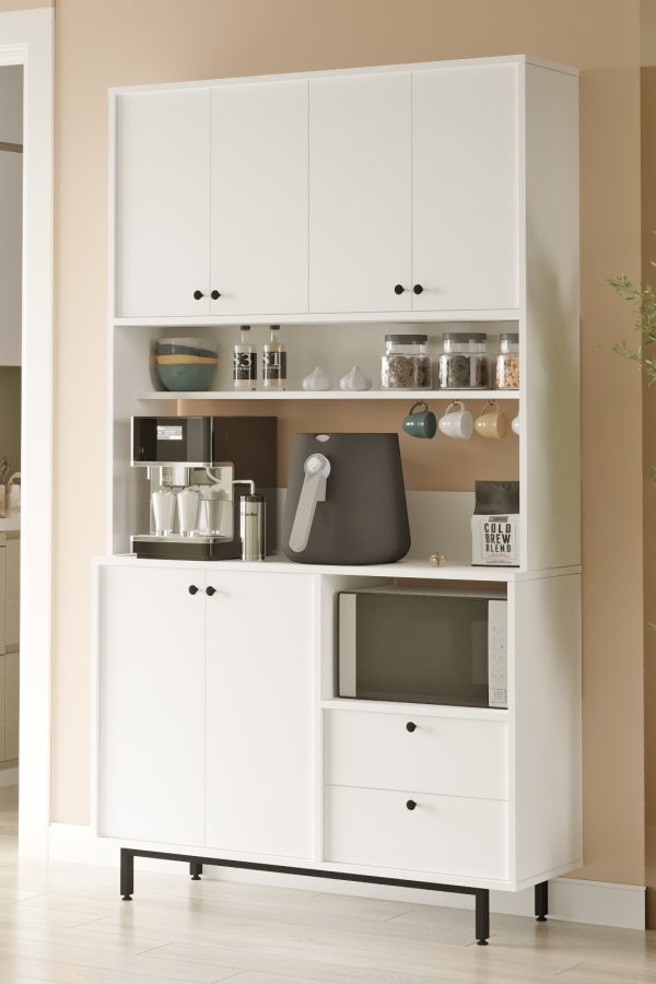 Royce Serisi Kahve Köşesi Çok Amaçlı Dolap Mutfak Dolabı Beyaz RE7-W