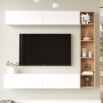 Cohen Tv Ünitesi Kitaplık Duvara Monte Sepet-Beyaz CN1-SW