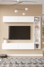 Cohen Tv Ünitesi Kitaplık Duvara Monte Beyaz CN1-W