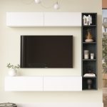 Cohen Tv Ünitesi Kitaplık Duvara Monte Beyaz-Antrasit CN1-WAN