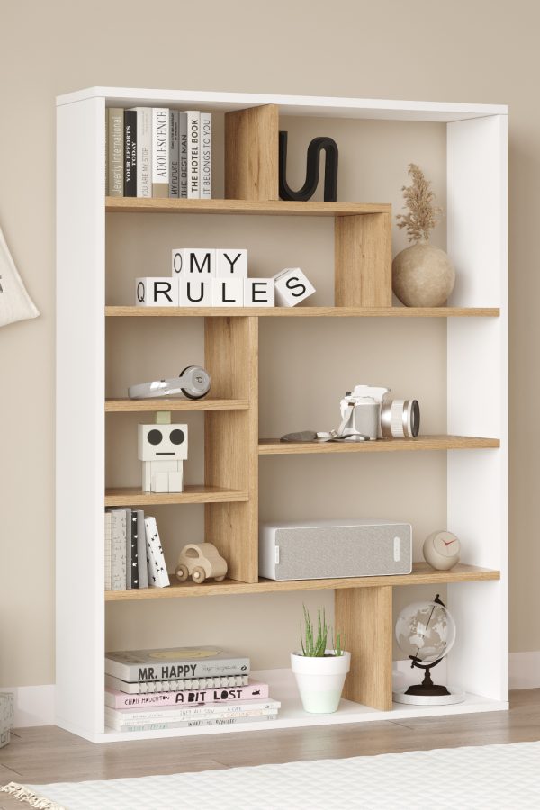 Craft Kitaplık 124cm Sepet-Beyaz CF1-SW