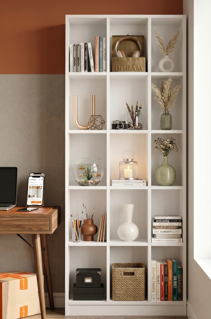 Liora Geniş Kitaplık 15 Raflı 180cm Beyaz LI2-W