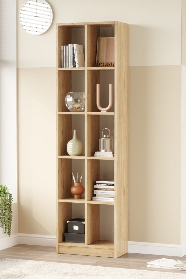 Liora Geniş Kitaplık 10 Raflı 180cm Sepet LI1-S