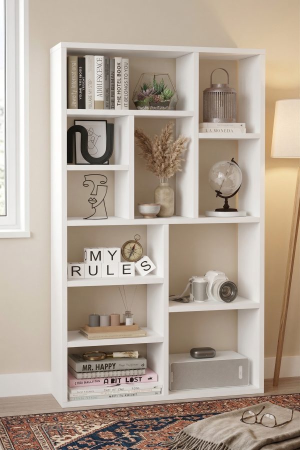 Traft Kitaplık 124cm Beyaz TF1-W