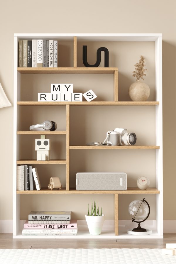 Craft Kitaplık 124cm Sepet-Beyaz CF1-SW