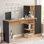 Laura Kitaplıklı Çalışma Masası Atlantik Çam Siyah CT2-AB