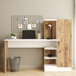 Laura Kitaplıklı Çalışma Masası Atlantik Çam Beyaz CT2-AW