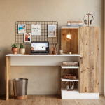 Laura Kitaplıklı Çalışma Masası Atlantik Çam Beyaz CT2-AW