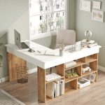 Tywin Kitaplık Raflı Çalışma Masası Çam-Beyaz CT5-AW