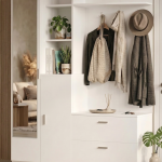 Wisdom Vestiyer Ayakkabılık Portmanto Aynalı Raf Beyaz DD5-W