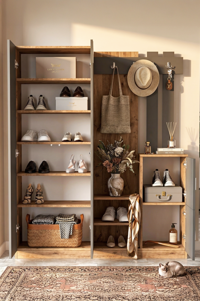 Visor Vestiyer Portmanto Ayakkabılık Çam-Antrasit DD8-AA