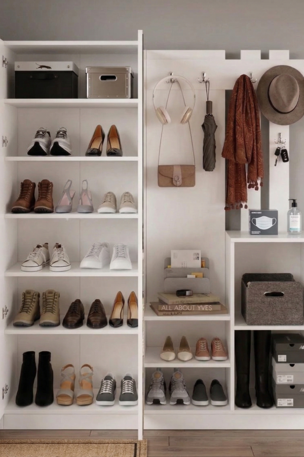 Visor Vestiyer Portmanto Ayakkabılık Beyaz DD8-W