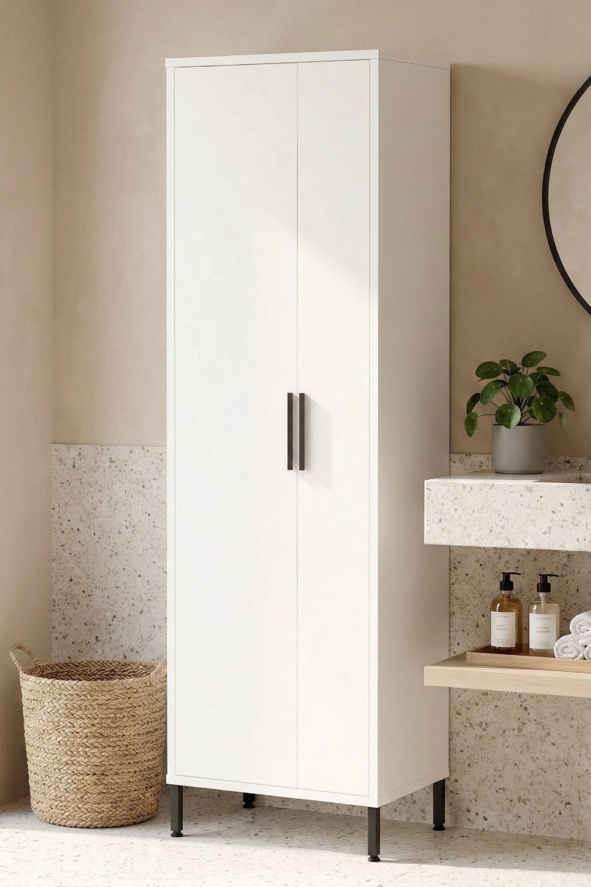Daisy Çok Amaçlı Dolap Vileda Banyo Dolabı Beyaz DY1-W