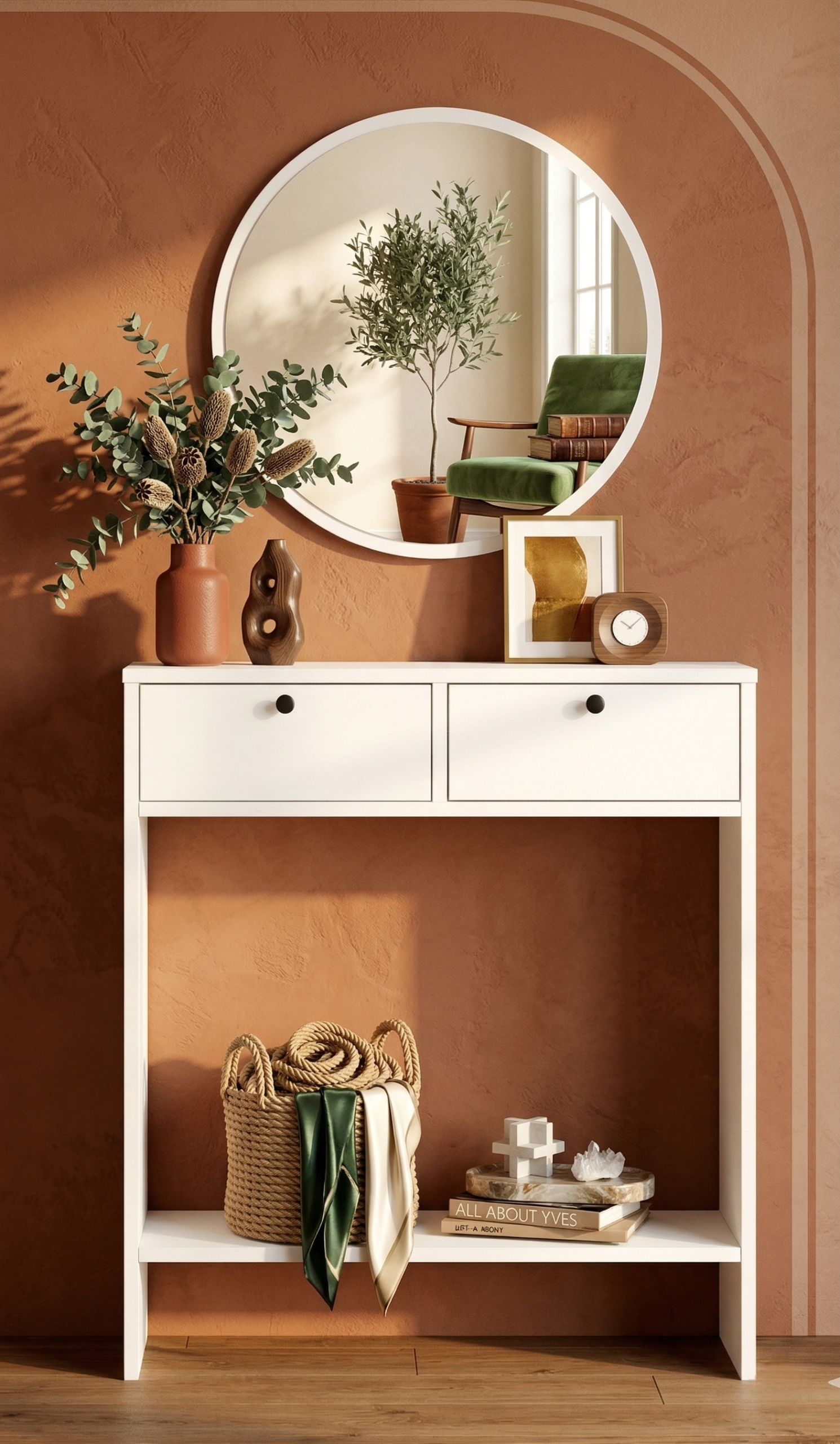 Larris Aynalı Dresuar 2 Kapaklı Beyaz LR1-W