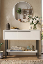 Ocean Dresuar Aynalı Kapaklı Metal Ayaklı Beyaz ON12-W