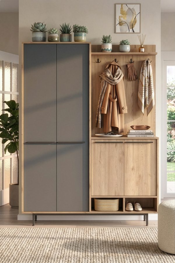 Oasis Portmanto Vestiyer Ayakkabılık Metal Ayaklı Sepet-Antrasit OS1-SA