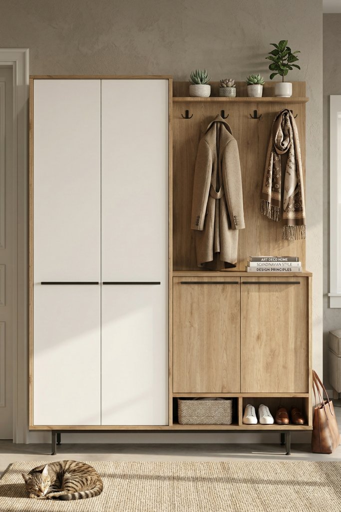 Oasis Portmanto Vestiyer Ayakkabılık Metal Ayaklı Sepet-Beyaz OS1-SW