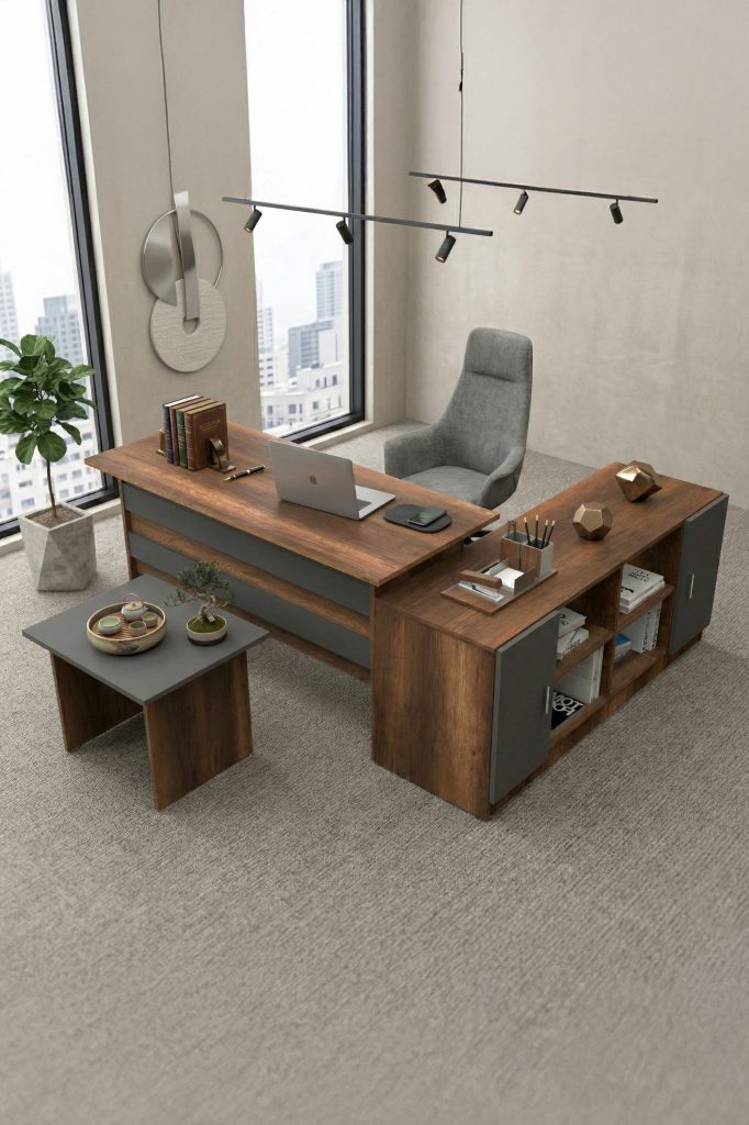 Vario ABF Ofis Büro Masa Takımı Barok-Antrasit VO10-BA