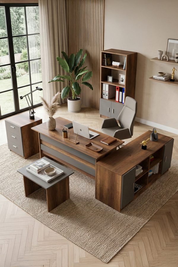 Vario ABCDF Ofis Büro Masa Takımı Barok-Antrasit VO15-BA