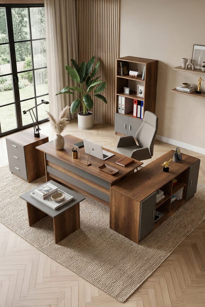 Vario ABCDF Ofis Büro Masa Takımı Barok-Antrasit VO15-BA