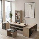 Vario ABCDF Ofis Büro Masa Takımı Meşe-Siyah VO15-OB