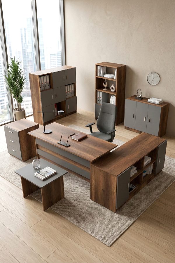 Vario ABCDEFG2 Ofis Masa Makam Takımı Barok-Antrasit VO19-BA