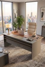 Vista A Ofis Masası 180cm*90cm Kahve-Beton-Antrasit VS1-CGA