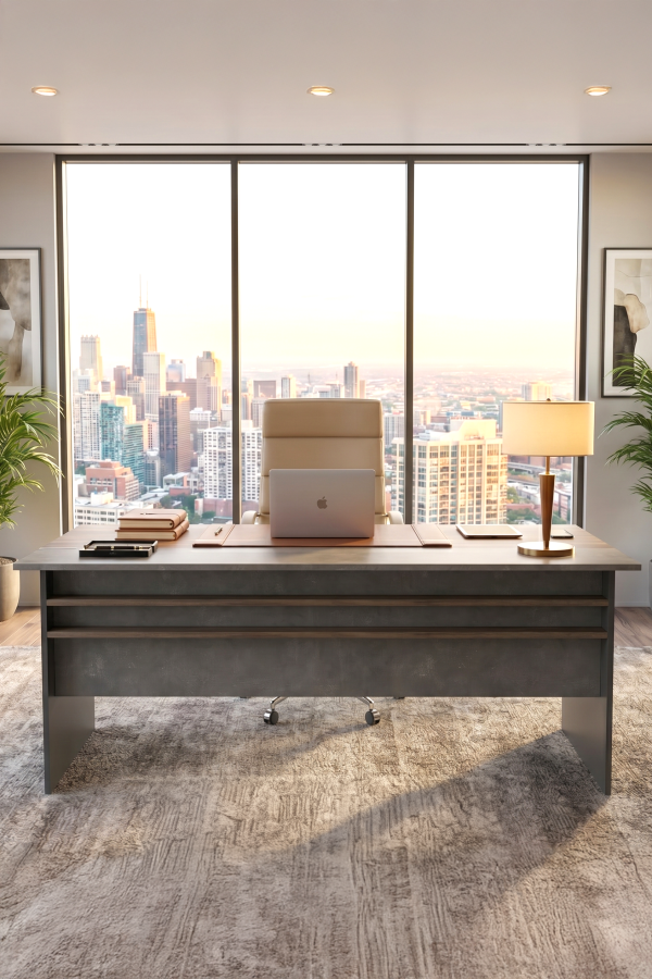 Vista A Ofis Masası 180cm*90cm Kahve-Beton-Antrasit VS1-CGA