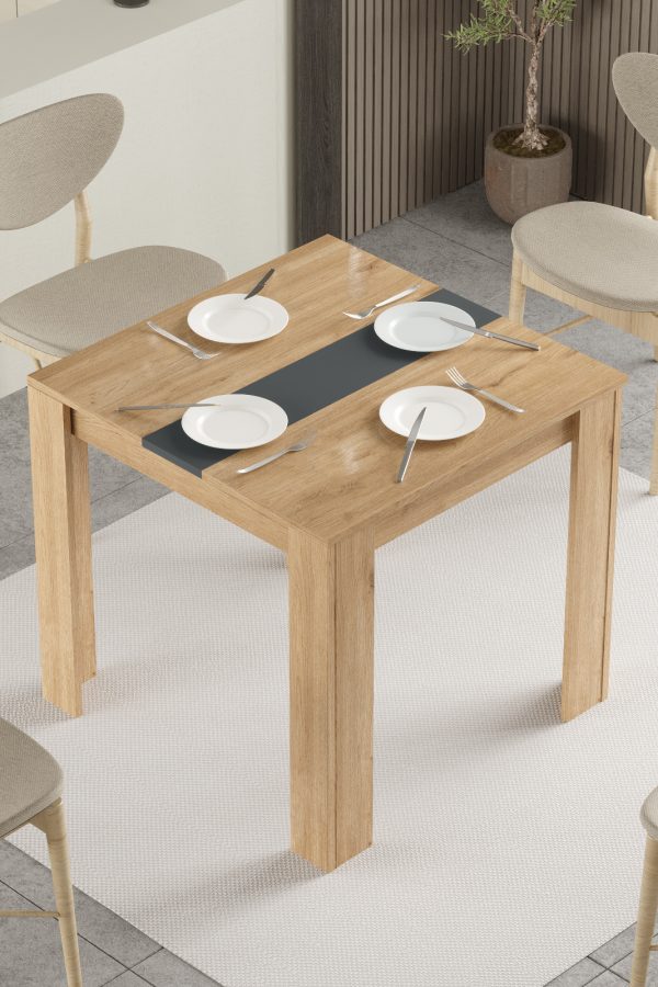 Future Yemek Masası 80x80 Sepet-Antrasit FR20-SA