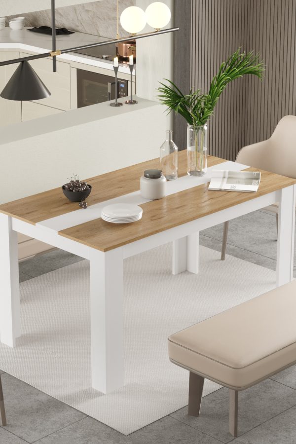 Future Yemek Masası 140x80 Sepet-Beyaz FR22-SW