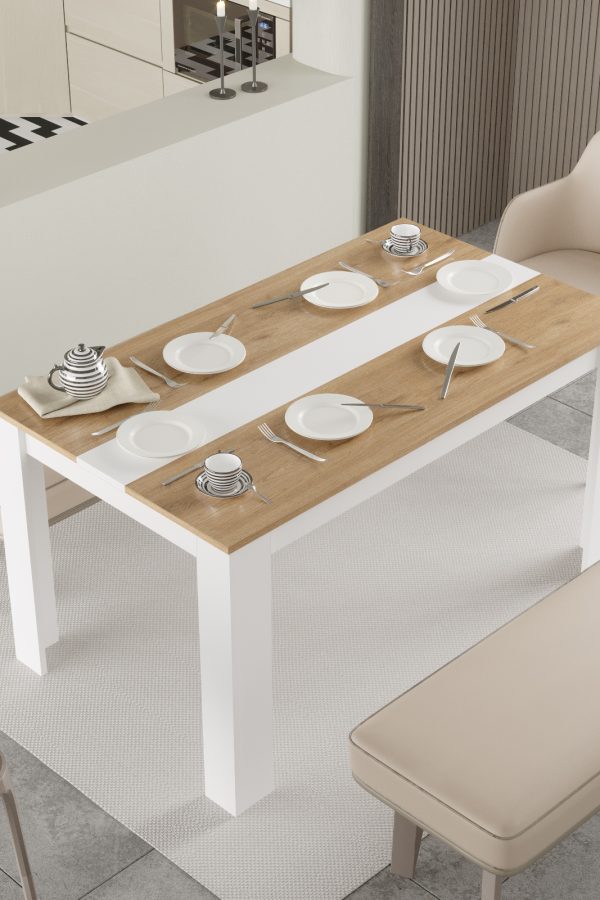 Future Yemek Masası 140x80 Sepet-Beyaz FR22-SW