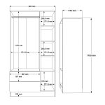 Nexus 3 Kapaklı Çekmeceli Gardırop NS3-SW