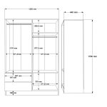 Nexus 4 Kapaklı Çekmeceli Gardırop NS4-SW