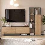 Blaze Tv Ünitesi Kapaklı Kitaplık Raf Sepet-Antrasit BE1-SA