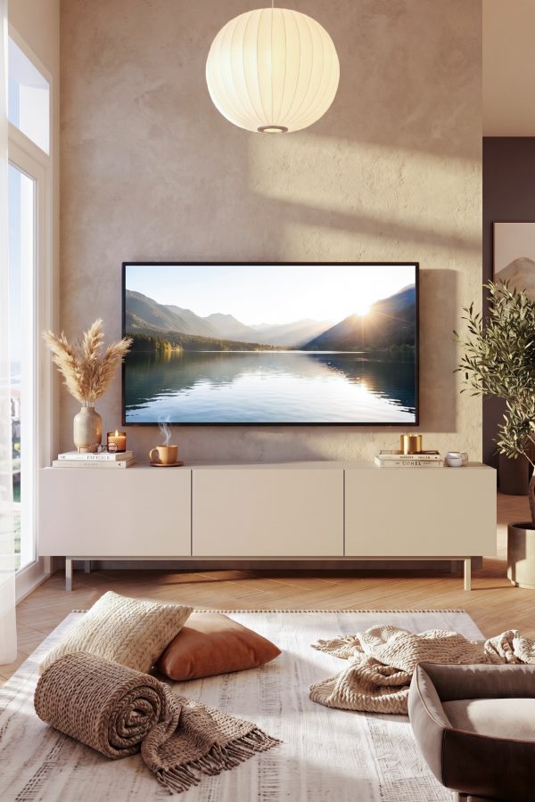 Coast Tv Ünitesi Sehpası 3 Kapaklı Ahşap Ayaklı 180cm Kumsal CO1-CO