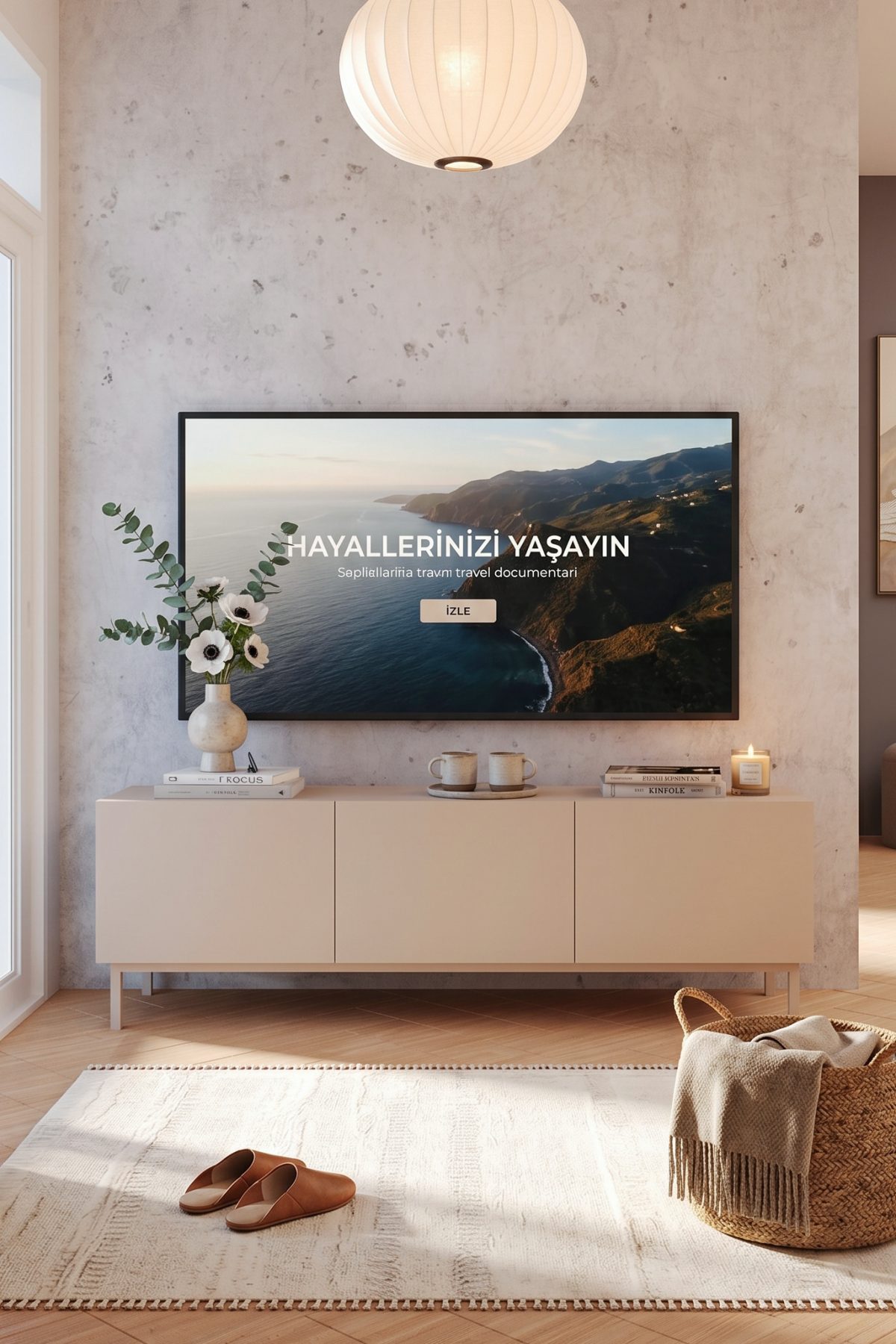 Coast Tv Ünitesi Sehpası 3 Kapaklı Ahşap Ayaklı 150cm Kumsal CO2-CO