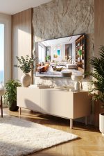 Coast Tv Ünitesi Sehpası 2 Kapaklı Ahşap Ayaklı 120cm Kumsal CO3-CO