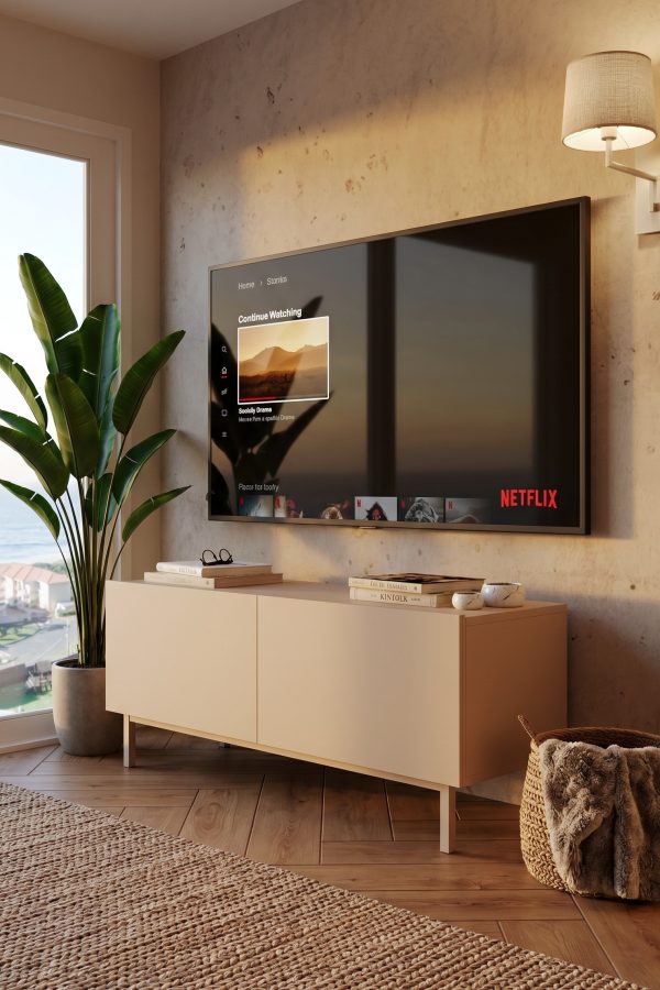 Coast Tv Ünitesi Sehpası 2 Kapaklı Ahşap Ayaklı 120cm Kumsal CO3-CO
