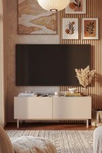 Coast Tv Ünitesi Sehpası 2 Kapaklı Ahşap Ayaklı 120cm Kumsal CO3-CO