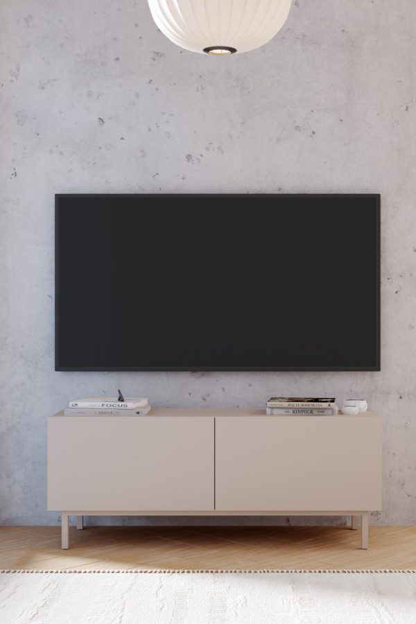 Coast Tv Ünitesi Sehpası 2 Kapaklı Ahşap Ayaklı 120cm Kumsal CO3-CO