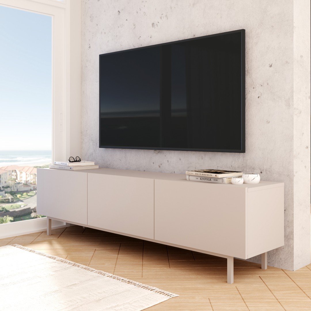 Coast Tv Ünitesi Sehpası 3 Kapaklı Ahşap Ayaklı 180cm Kumsal CO1-CO Coast Tv Ünitesi Sehpası 3 Kapaklı Ahşap Ayaklı 180cm Kumsal CO1-CO