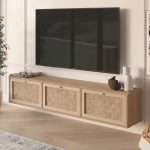 Dune Tv Ünitesi Sehpası Duvara Monte 3 Ahşap Jüt Kapaklı 180cm Sepet-Jüt DN1-SJ