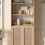 Dune Kitaplık Raf Ahşap Ayaklı 180cm Ahşap Jüt Kapaklı Sepet-Jüt DN5-SJ