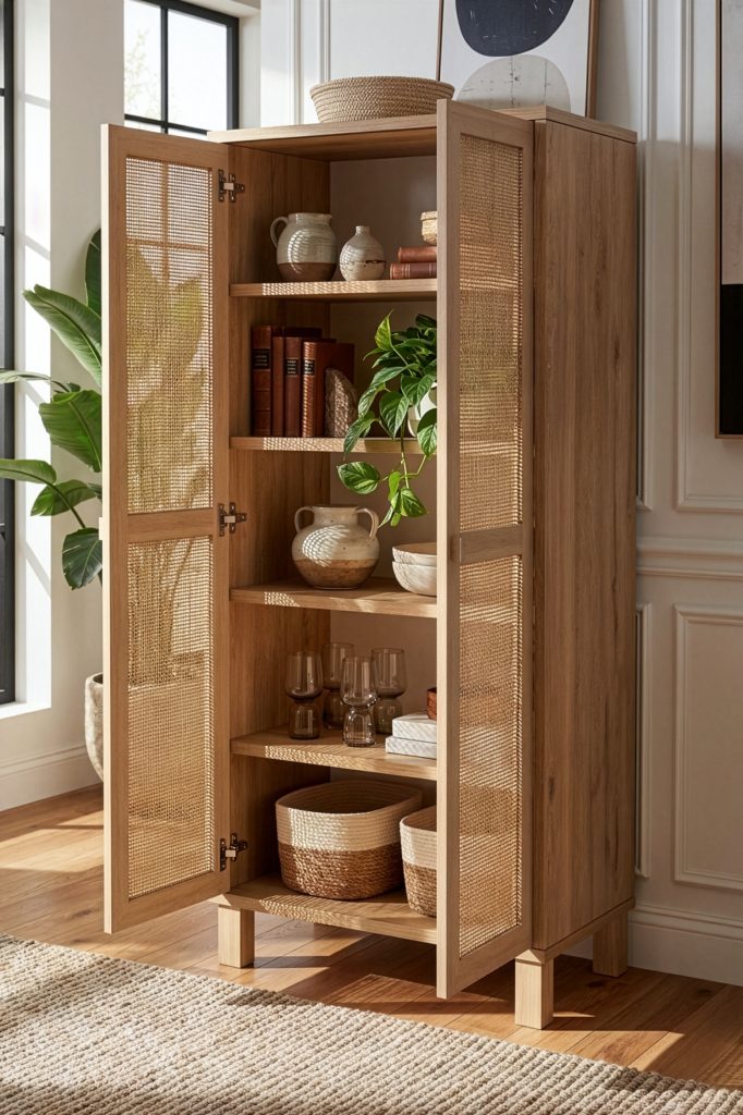 Dune Çok Amaçlı Dolap Mutfak Kiler Erzak Banyo Dolabı Ahşap Jüt Kapaklı Sepet-Jüt DN6-SJ