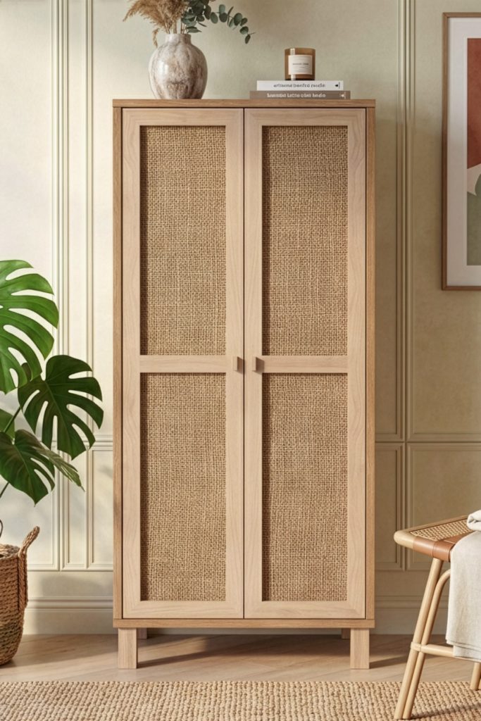 Dune Çok Amaçlı Dolap Mutfak Kiler Erzak Banyo Dolabı Ahşap Jüt Kapaklı Sepet-Jüt DN6-SJ