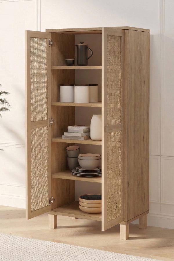 Dune Çok Amaçlı Dolap Mutfak Kiler Erzak Banyo Dolabı Ahşap Jüt Kapaklı Sepet-Jüt DN6-SJ