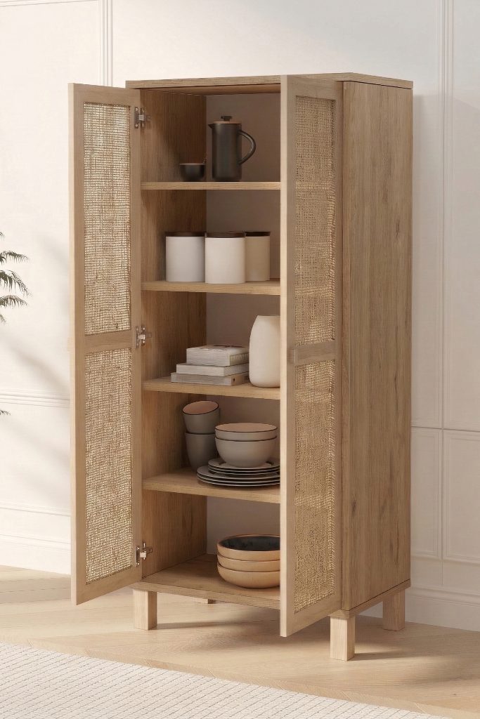 Dune Çok Amaçlı Dolap Mutfak Kiler Erzak Banyo Dolabı Ahşap Jüt Kapaklı Sepet-Jüt DN6-SJ