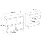 Dune Ayakkabılık Çok Amaçlı Dolap Ahşap Ayaklı Ahşap Jüt Kapaklı Sepet-Jüt DN4-SJ