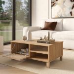 Dune Orta Sehpa Ahşap Ayaklı Kapaklı Ahşap-Jüt Sepet-Jüt DN3-SJ